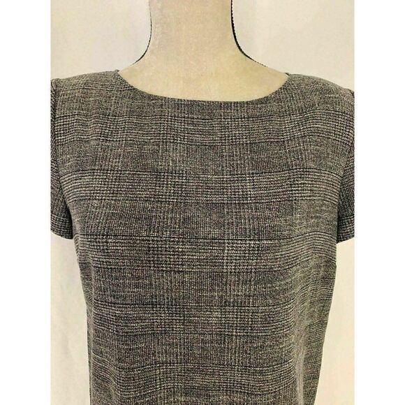 Zara Womens New Black White Short Sleeve Mini Dress Work Career Large - Picture 2 of 9